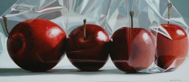 Apple in the plastic bag, by Min Kyung-sook (Seoul), Oil on canvas, 60x100cm, HKD36000