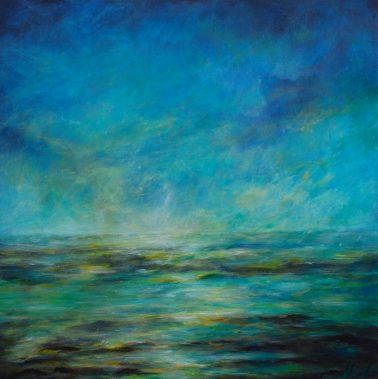 At The Seaside, by Heidi Hahn (German), Acrylic on canvas, 100x100cm