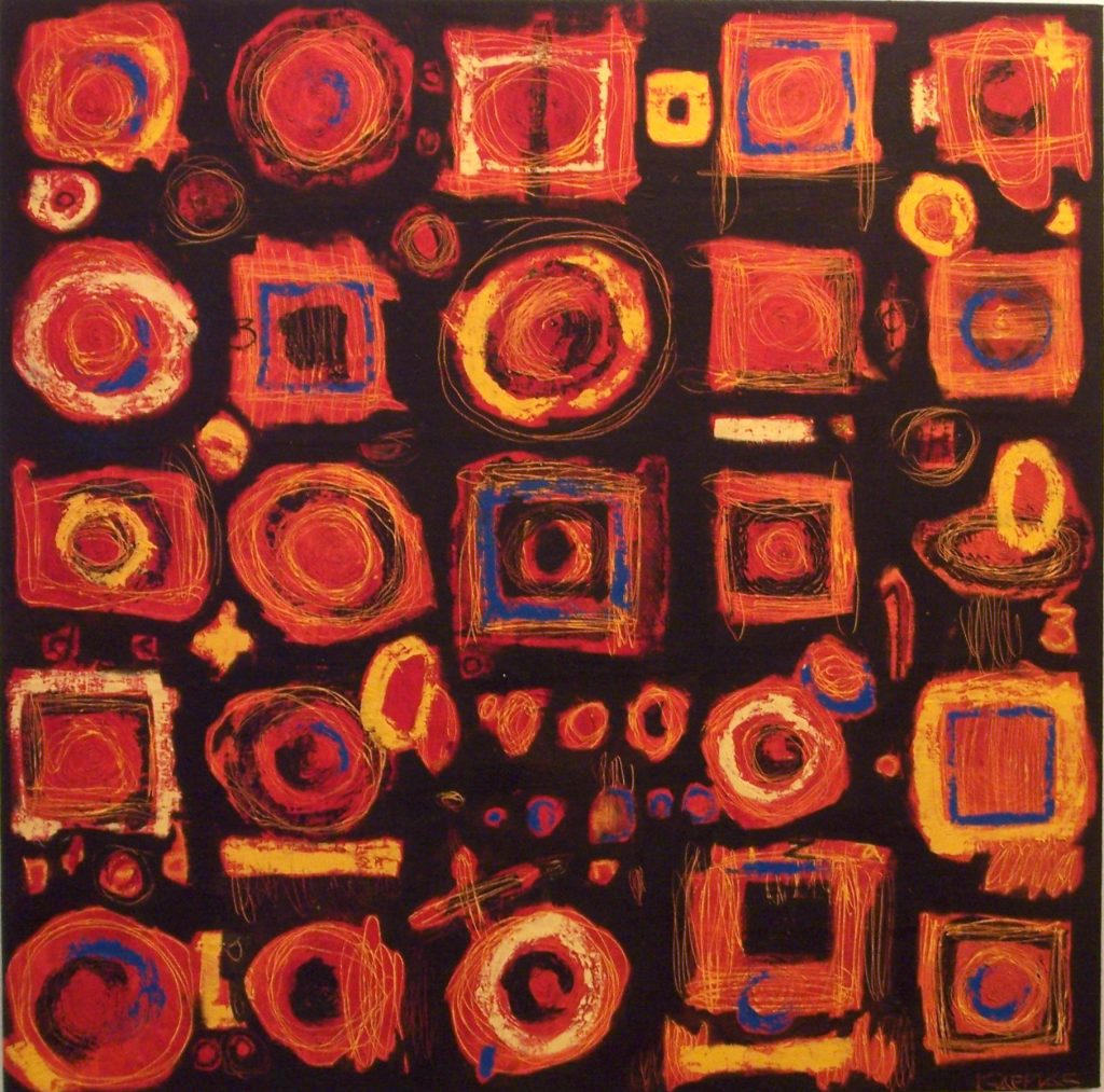 Chiles secos, by Isabel Garfias, Oil on canvas, 150x150cm, HKD28000