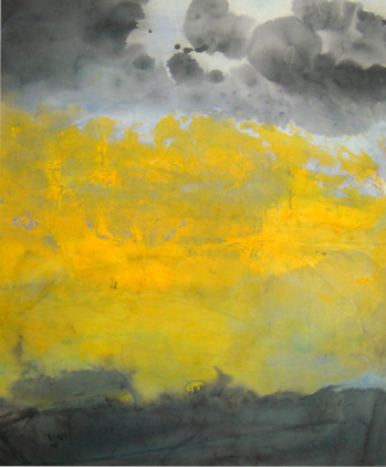 Cloudy mountain, by Chui Tse Hung, ink on paper, 73x47cm, HKD28000 (with frame)