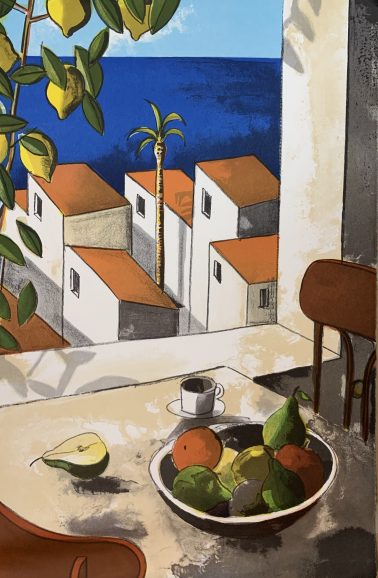 Coffee time, by Didier Lourenco (Spain), Limited edition of lithography, 66x90cm, HKD8000