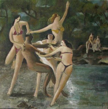 Divertimento - The Nymphaeum, by Didier Lourenco (Spain), Oil on canvas, 40x40cm, HKD12000
