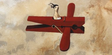 Fly with me, by Didier Lourenco (Spain), Limited edition of lithography, 30x60cm, HKD6000