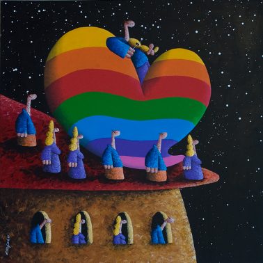 Heavenly Community, by Coplu (Canada), Acylic on canvas,  100x100cm, HKD33000