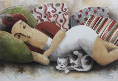 Pillows, by Didier Lourenco (Spain), Limited edition of lithography, 60x86cm, HKD6000