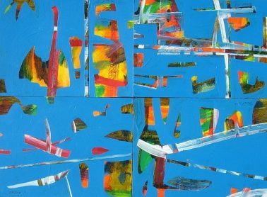 Sound of ocean, by Blair McNamara, a set of 4pcs, arcylic on cardboard, each 20x30cm, HKD8000