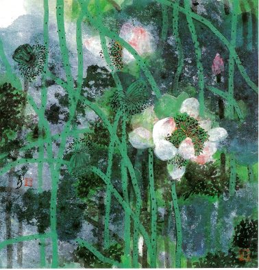 Verdant Summer, by Lam Tian Xing, 70x70cm, ink on paper, HKD68000